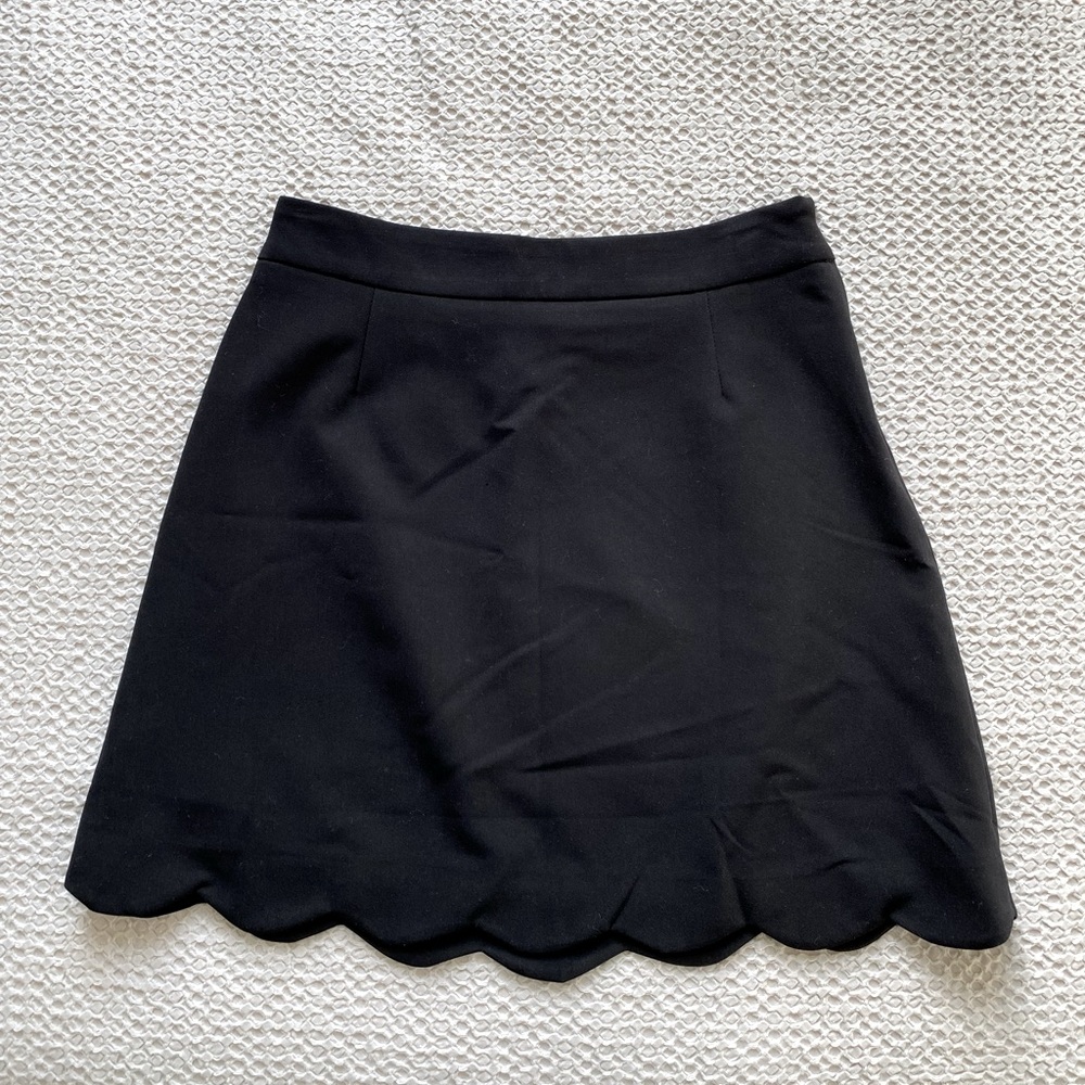 ASOS DESIGN Petite tailored a-line mini skirt with scallop hem